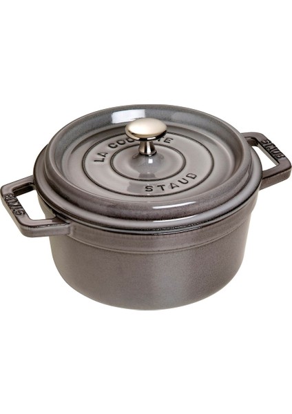 Döküm Tencere Yuvarlak 22 cm Grafit Gri