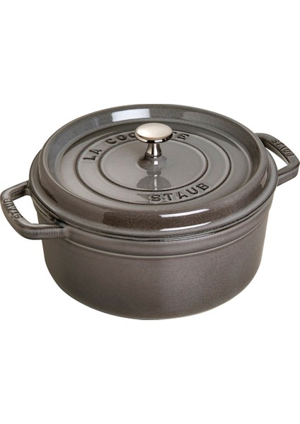 Döküm Tencere Yuvarlak 24 cm Grafit Gri