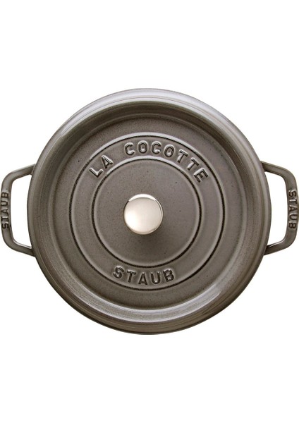 Döküm Tencere Yuvarlak 24 cm Grafit Gri