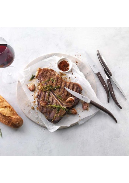 Steak Biftek Bıçağı Seti 4 Parça Dark Oad Wood