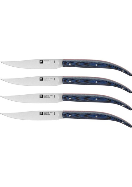 Twin Steak Bıçağı Seti 4 Parça Mavi Mikarta