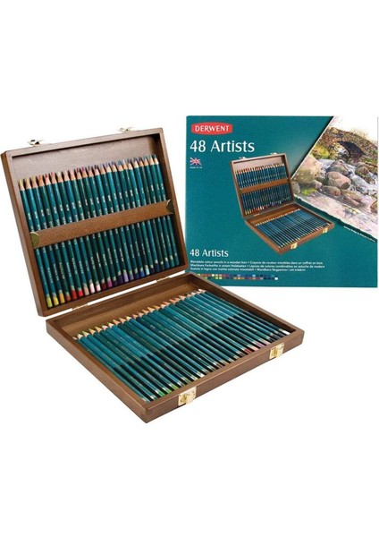 Artists Kuru Boya Kalemi 48li Set Ahşap Kutu