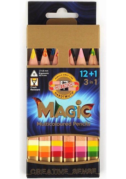 Jumbo Magic Kalem Seti 12+1 Renkli Ergonomik ve Dayanıklı 3404N