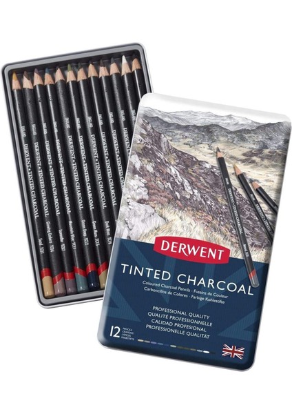 Tinted Charcoal Renkli Füzen Kalem 12'Li Teneke Kutu