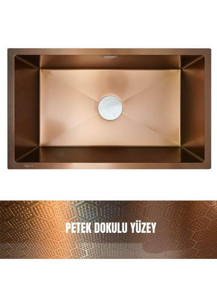 70X40 Bakır Petek Dokulu Çelik Mutfak Eviyesi 304 Paslanmaz Çelik 1mm