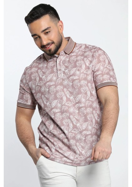 Yaprak Baskılı Polo Yaka Erkek Tişört fiyatları