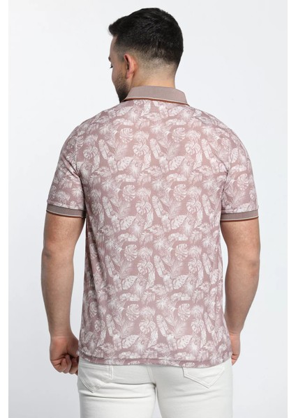 Yaprak Baskılı Polo Yaka Erkek Tişört indirimleri