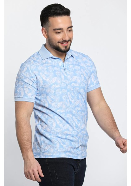 Yaprak Baskılı Polo Yaka Erkek Tişört fiyatları