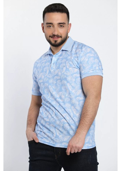 Yaprak Baskılı Polo Yaka Erkek Tişört fırsatları