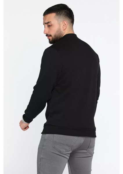 Erkek Bisiklet Yaka Şardonlu Üç Iplik Sweatshirt