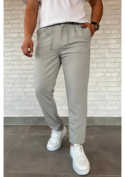 Erkek Bel Lastikli Duble Paça Jogger Pantolon P-00013730