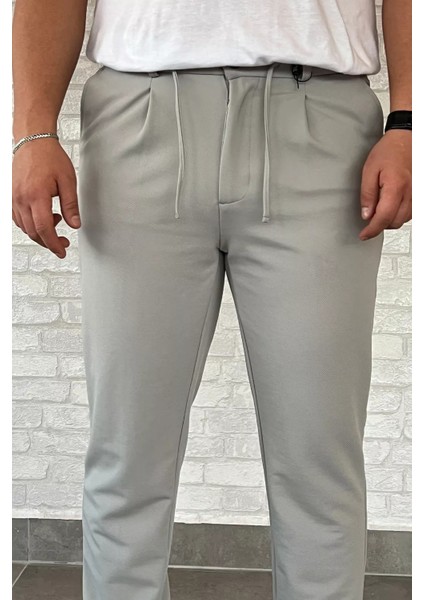Erkek Bel Lastikli Duble Paça Jogger Pantolon P-00013730
