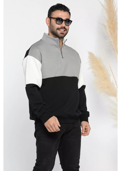 Erkek Dik Yaka Garnili Şardonlu Üç Iplik Sweatshirt fırsatları