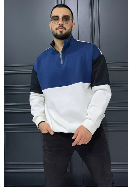 Erkek Dik Yaka Garnili Şardonlu Üç Iplik Sweatshirt fiyatları