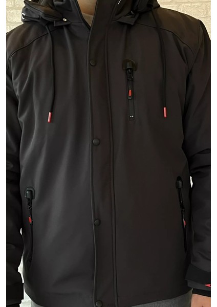 Erkek Astarlı Fermuarlı Kapüşonlu Mont