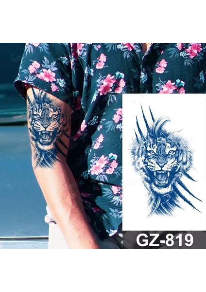 1 Ay Kalıcı Gerçekci Kaplan Pençe Geçici Dövme Tattoo