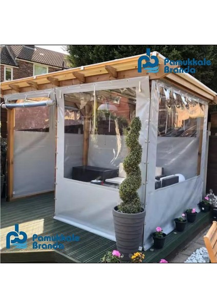 Pvc Şeffaf Branda Kış Bahçesi Fermuarlı 500 x 200