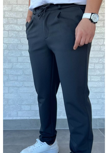 Erkek Bel Lastikli Duble Paça Jogger Pantolon P-00013730