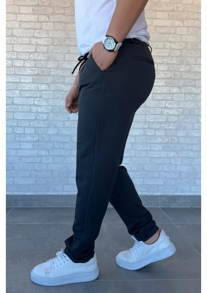 Erkek Bel Lastikli Duble Paça Jogger Pantolon P-00013730