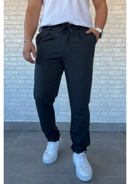 Erkek Bel Lastikli Duble Paça Jogger Pantolon P-00013730