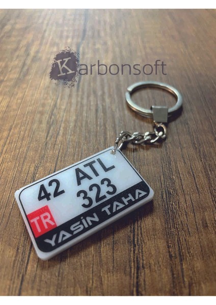 Kişiye Özel Pleksi Motorsiklet Plaka Anahtarlık