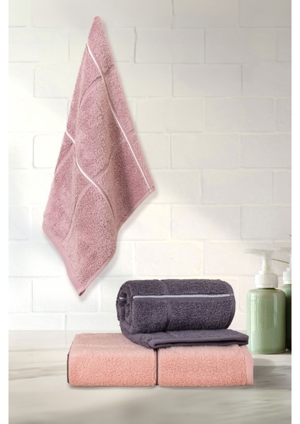 Kare Serisi Micro Cotton 30X50CM 3 Lü Havlu Seti