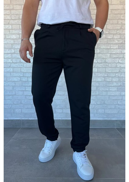 Erkek Bel Lastikli Duble Paça Jogger Pantolon P-00013730