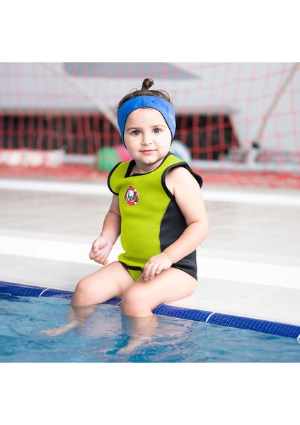 Swimwarm Üşütmeyen Bebek Mayosu Neon Sarı - Siyah