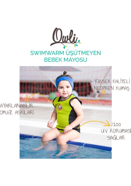 Swimwarm Üşütmeyen Bebek Mayosu Neon Sarı - Siyah fiyatları