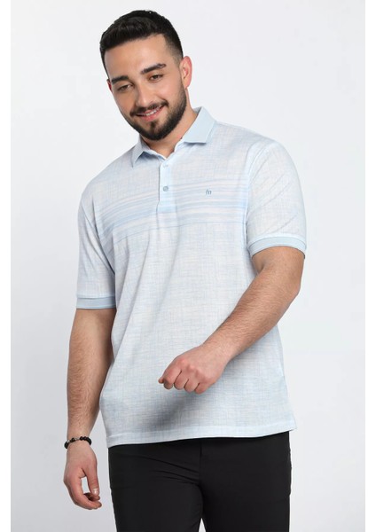 Polo Yaka Ön Düğme Detaylı Dijital Baskı Likralı Erkek Tişört fırsatları