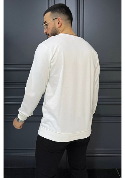 Erkek Bisiklet Yaka Ön Nakışlı Sweatshirt modelleri
