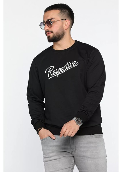 Erkek Bisiklet Yaka Ön Nakışlı Sweatshirt fiyatları