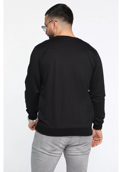 Erkek Bisiklet Yaka Ön Nakışlı Sweatshirt modelleri