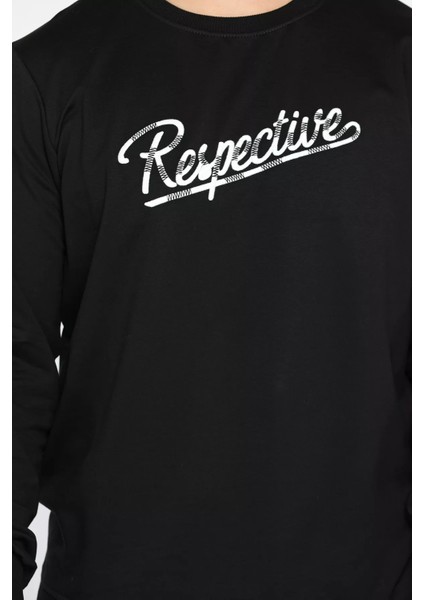 Erkek Bisiklet Yaka Ön Nakışlı Sweatshirt fırsatları