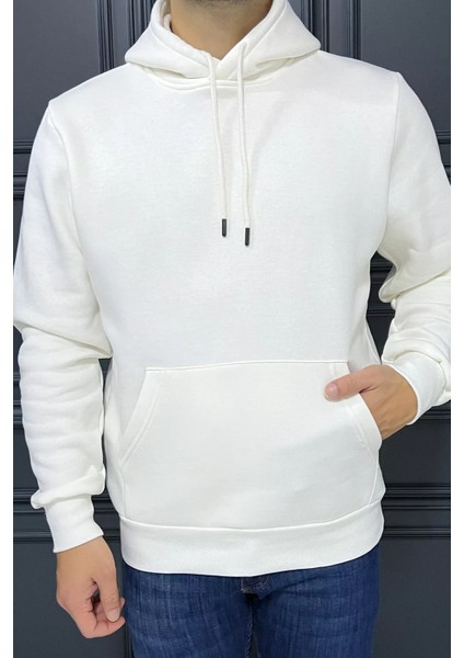 Erkek Kapüşonlu Kanguru Cepli Şardonlu Üç Iplik Sweatshirt fırsatları