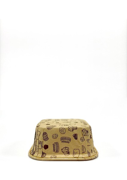 Muffin Kare Kağıt Kraft Desenli Sarı Kek Kalıbı - 50 Adetlik 3 Paket modelleri