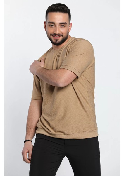 Bisiklet Yaka Basic Salaş Erkek Tişört