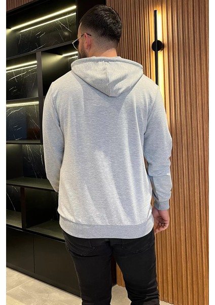 Erkek Kapüşonlu Kanguru Cepli Baskılı Sweatshirt modelleri