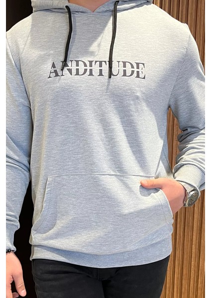 Erkek Kapüşonlu Kanguru Cepli Baskılı Sweatshirt fırsatları