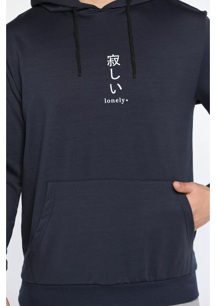 Erkek Kapüşonlu Baskılı Kanguru Cepli Sweatshirt fırsatları