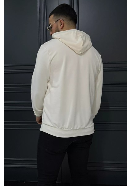 Erkek Kapüşonlu Baskılı Sweatshirt