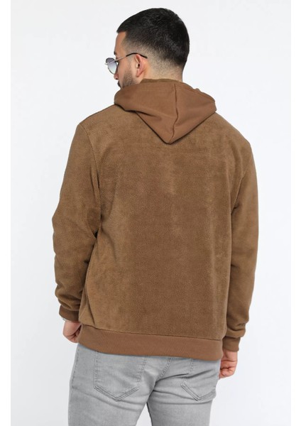 Erkek Kapüşonlu Kanguru Cepli Polar Sweatshirt modelleri