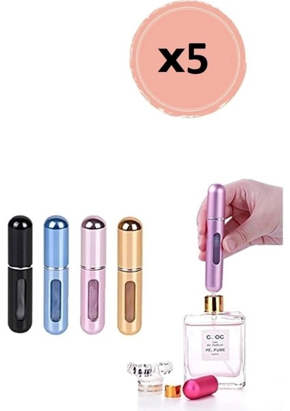 Taşınabilir Mini Doldurulabilir 5 Adet Parfüm Şişesi Atomizer Parfüm Şişeleri Boş Küçük HDH75