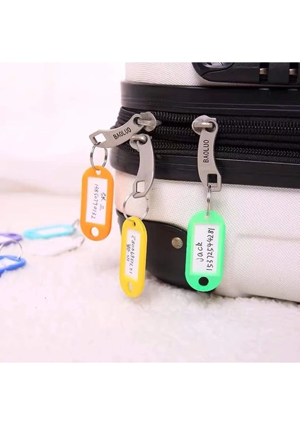Plastik Isim Yazılabilen Karışık Renk 15 Adet Anahtarlık (5.5CMX2CM)