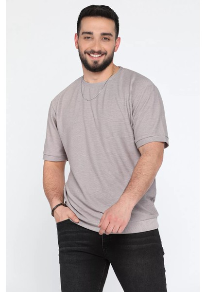 Bisiklet Yaka Basic Salaş Erkek Tişört