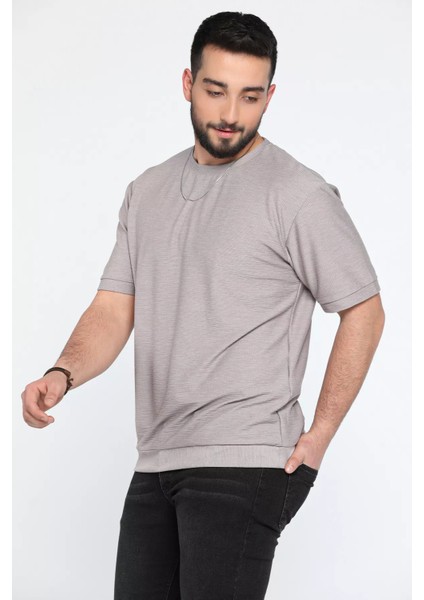 Bisiklet Yaka Basic Salaş Erkek Tişört modelleri