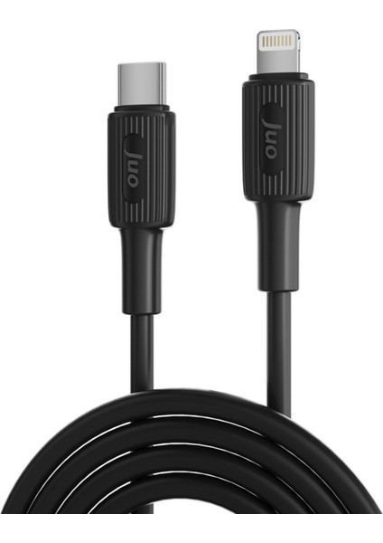27W USB Type-C To Lightning iPhone iPad Silikon Hızlı Şarj ve Data Kablosu Siyah 2 Metre
