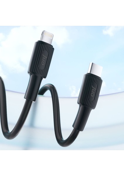 27W USB Type-C To Lightning iPhone iPad Silikon Hızlı Şarj ve Data Kablosu Siyah 2 Metre