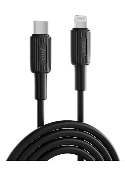 27W USB Type-C To Lightning iPhone iPad Silikon Hızlı Şarj ve Data Kablosu Siyah 2 Metre