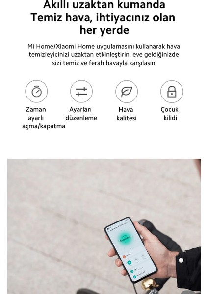 Hava Temizleyici, AIerjen Giderme, 3 ü 1 Arada Filtreleme, Akıllı Kontrol, Masa ve Zemin Için Kullanım 48M2 | Onerous Lambader Hediye
